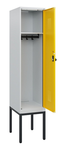 C+P Spind Evolo PLUS, Gestell, 1 Abteil, 1950x400x500mm, 7035/1023, Drehriegel, 0490305-12 S10001