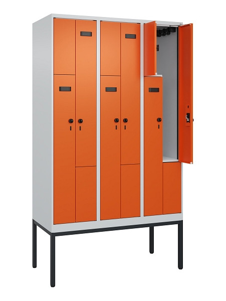 C+P Z-Spind Evolo PLUS, Gestell, 6 Fächer, 2120x1200x500mm, 7035/2004, Drehriegel, 0490337-326 S10005