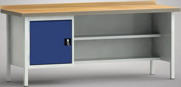 KLW Standard-Werkbank - 2000 x 700 x 840 mm L x T x H, links Türe 500 mm, WS138N-2000M40-X7010