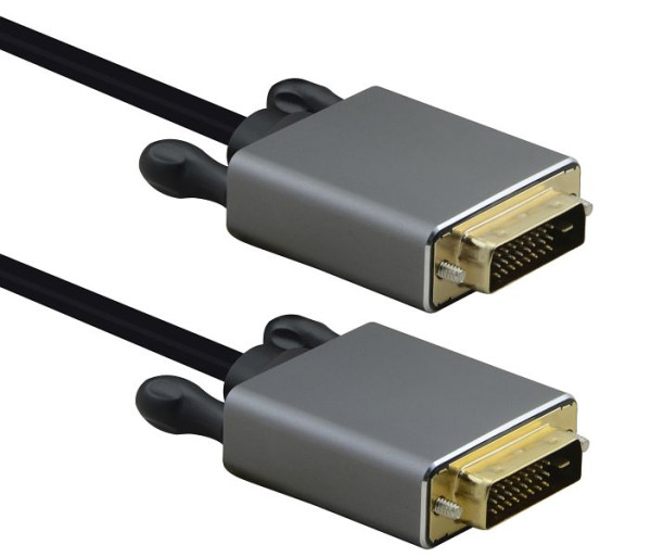 Helos Anschlusskabel, DVI Stecker/Stecker, PREMIUM 4K, 5,0m, schwarz, 288699