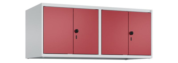 C+P Schrankaufsatz Classic PLUS, C Aufsatzschrank Classic PLUS, 4 Abteile, 500x1200x500mm, 7035/3003, Drehriegel, 080092-40 S10001