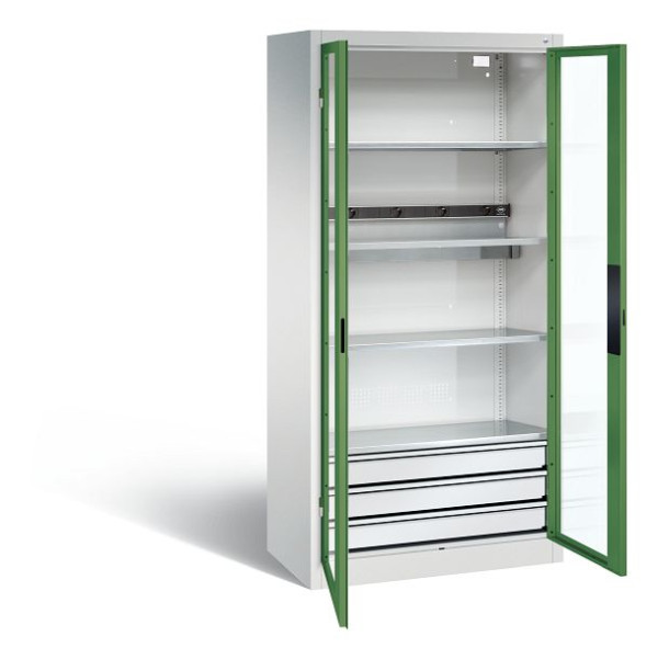 C+P Akkuladeschrank, H1950xB930xT500 mm, Lichtgrau/Resedagrün, 8921-055E1 S10014
