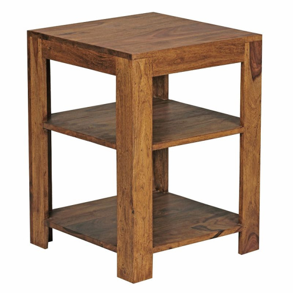 Wohnling Standregal MUMBAI Massivholz Sheesham 60 cm mit 2 Ablagefächer Design Landhaus-Stil, WL1.390