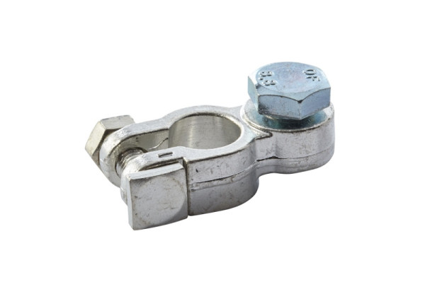 HELLA Batteriepolklemme, für Minuspol, 12/24V, Ø: 15.9mm, von: 50mm², bis: 120mm², mit Bolzen, 8KX 707 913-001