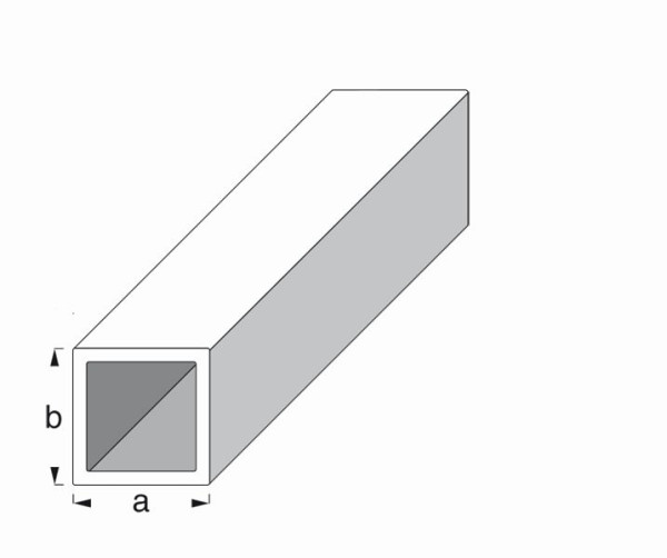 Vormann Alu Vierkantrohre 20 x 20 x 1,5 mm, Edelstahl-Optik, 1m, 052020100IO