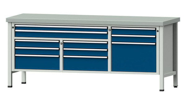 ANKE Werkbänke Kastenwerkbank, Modell 283 V, 2000 x 700 x 850 mm, RAL 7035/5010, ZBP 50 mm, 304.562