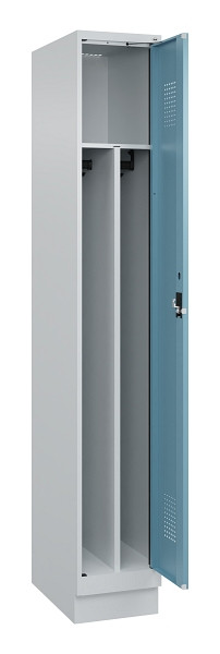 C+P Spind Evolo PLUS, mit Sockel, 1 Abteil, 1950x300x500mm, 7035/0010, Verschluss Zylinderschloss, 049020-10F S10036