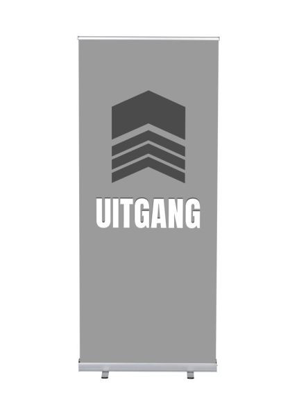 Showdown Displays Roll-Banner Budget 85 Komplettset Ausgang Grau Niederländisch, RBB085LSFI375