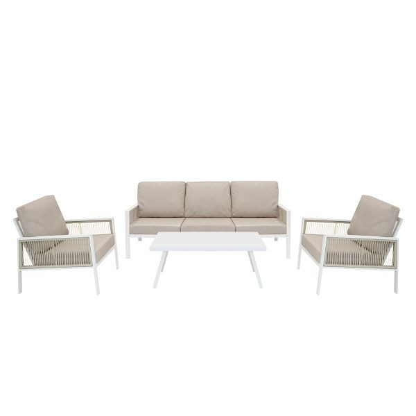 Monster 4-teilige Aluminium-Sofagarnitur, Weiß, 214252