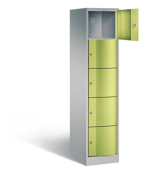 C+P XL-Schließfachschrank Resisto, H1950xB396xT640mm, Farbe: Weißaluminium / Viridingrün, 8570-173 S10012