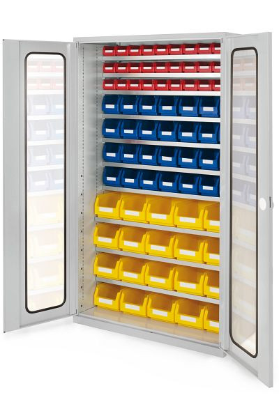 Kappes Großraum Schrank Modell 11 RAL 7035, 1950 x 1130 x 590 mm, Sichtfenstertüren, 1780.02.5013