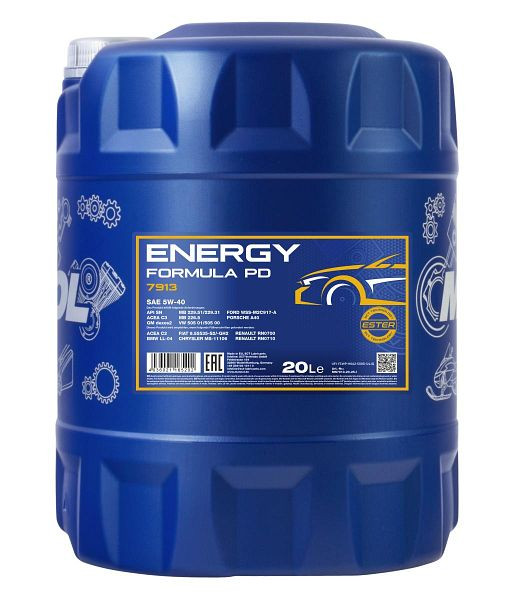 MANNOL Motorenöl 7913 Energy Formula PD 5W-40, VE: 20 l, MN7913-20