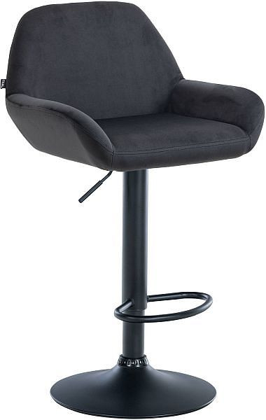 CLP Barhocker Braga Samt schwarz, schwarz, 320903, 4251756478919