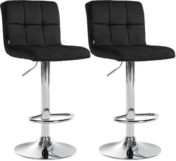 CLP Barhocker Peru Samt chrom, schwarz, VE: 2 Stück, 324923