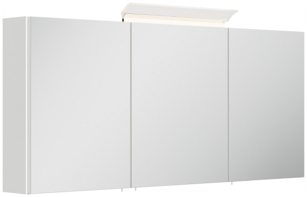 Posseik Spiegelschrank 140cm inkl. Design LED-Lampe und Glasböden weiss hochglanz, PSPS140CM1000002DE