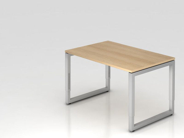 Hammerbacher Schreibtisch O-Fuß eckig 120x80cm Eiche, Rechteckform mit schwebender Tischplatte, VRS12/E/S