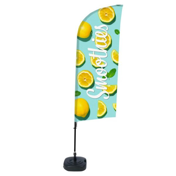 Showdown Displays Beachflag Alu Wind Komplett-Set Smoothies Zitrone, BFAW310-WT21-I76