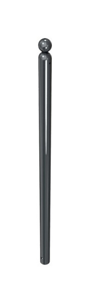 Schake Absperr-Stilpfosten Serie 466B Ø 60 mm, ortsfest, zum Einbetonieren mit Erdanker, Gesamtlänge ca. 1400 mm, ohne Verschluss, ohne Öse, 466B
