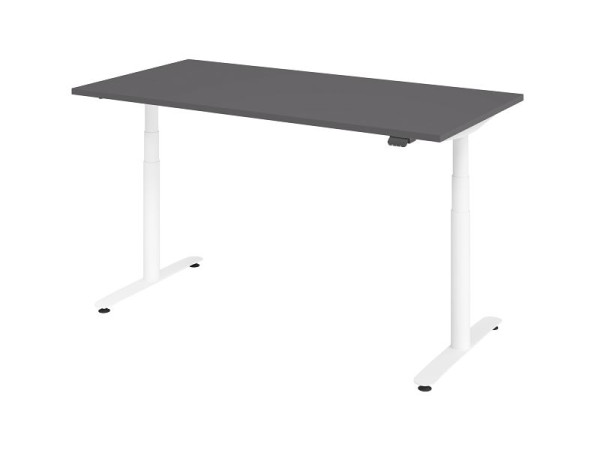 Hammerbacher Sitz-Steh-Schreibtisch elektrisch 160x80cm Graphit/Weiß, VXDLR16/G/W