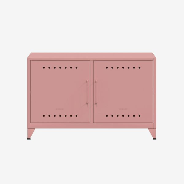 Bisley Fern Cabby Sideboard, mit festem Fachboden, Kabeldurchlass in der Rückwand und Klett-Kabelhalter, pastellpink (620), FERCAB620