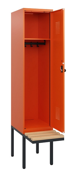 C+P Spind Evolo PLUS, 1 Abteil, 1950x400x815mm, 2004/2004, Drehriegel, Sitzfläche Holz, 0490405-12 S10030