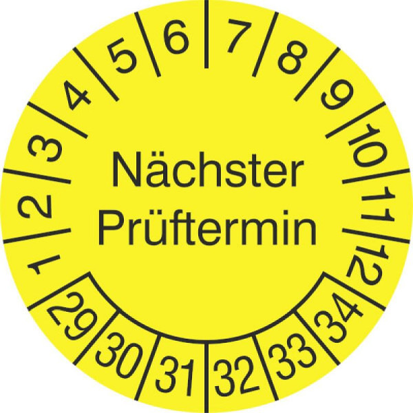Stein HGS Prüfplaketten ohne Jahresfarbe (6 Jahre), Folie, Ø 30 mm, 2029-2034, 31.c7029-29