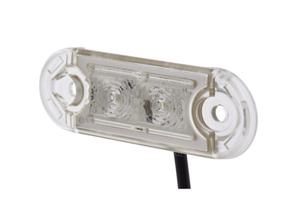 HELLA Umrissleuchte - DuraLED S - LED - 12/24V - Lichtscheibenfarbe: glasklar - LED-Lichtfarbe: rot - Kabel: 2500mm - seitlicher Anbau, 2XS 959 855-441