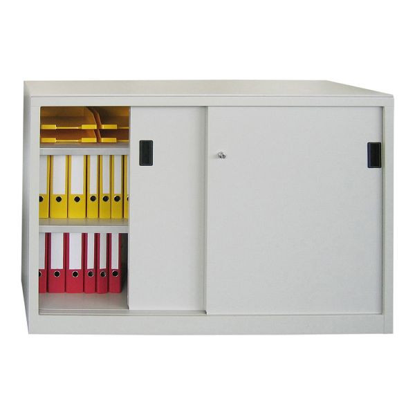 Pavoy Schwerlastschiebetürschrank 1000/1500/500, Mitteltrennwand, 4 verzinkte Fachböden; Drehdruckzylinderschloss, 30330-150-500-512