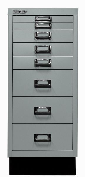 Bisley MultiDrawer, 29er Serie mit Sockel, DIN A4, 8 Schubladen, silber, L298S355