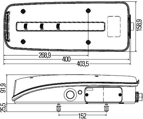 HELLA Heckleuchte, Truck Full LED, LED, 24V /geschraubt, Lichtscheibenfarbe: glasklar/rot, Stecker: Rundstecker, rechts, 2VP 012 381-361
