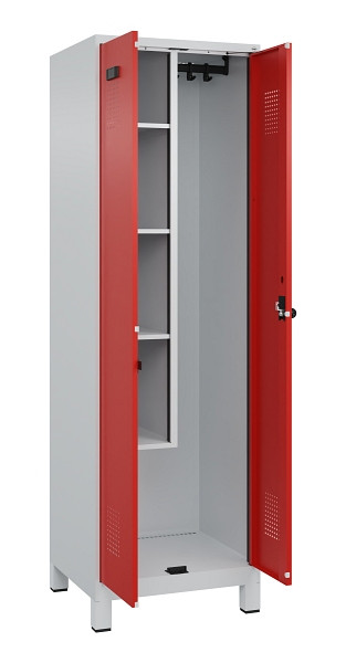 C+P Putzmittel-Spind Evolo PLUS, mit Füßen, 2 Abteile, 1950x600x500mm, 7035/302, Drehriegel, 049110-00 S10005