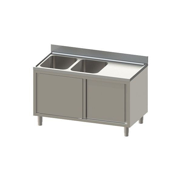 Vaiotec TOPLINE Spülschrank 600 / 2 Becken links mit Schiebetüren L: 1600 mm, 10824