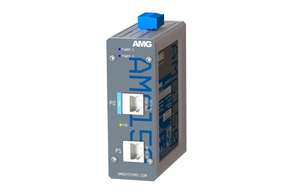 AMG Systems Industrieller PoE-Injektor, 1 10/100/1000BT RJ45 mit 60/90W PoE gemäß 802.3bt, AMG150-1GBT-P90