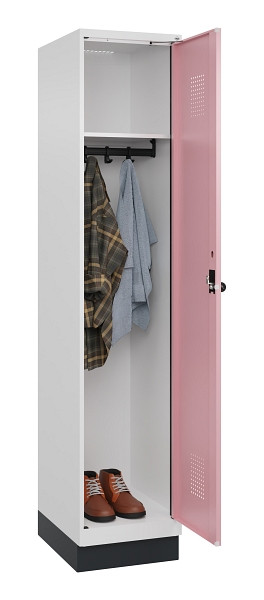 C+P Spind Evolo PLUS, mit Sockel, 1 Abteil, 1950x400x500mm, 9016/3015, Verschluss Drehriegel, Ablageböden 1, 049020-12 S10018