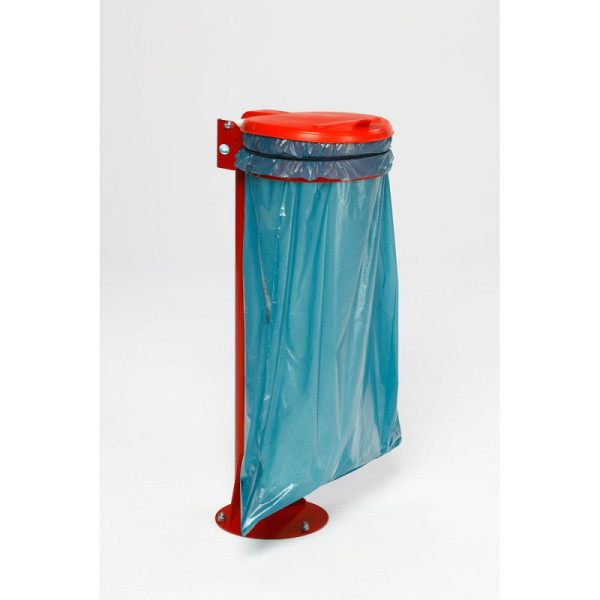 STEIN HGS Müllsackständer, Rot, Feuerrot (RAL 3000), Standgerät (mit Kunststoff-Deckel), 82026.0003