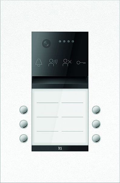 TCS Türkontrollsystem PES PRO Video Außenstation 6T 2 Spalten UP RAL9010 reinweiß, AVU600206-0019