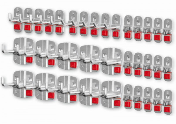 Kappes RasterPlan/ABAX Werkzeughalter-Sortiment, 35-teilig alufarben, 3327.28.5001