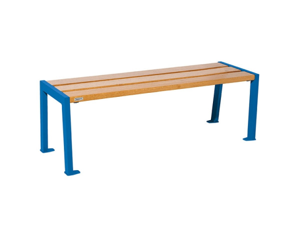 Procity Sitzbank Ohne Rückenlehne Silaos 1200 mm, Holz & Stahl, helle Eiche/RAL 5010, 209631.5010.CHEC