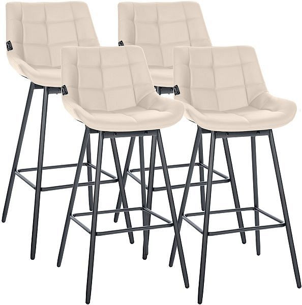 CLP Barhocker Weston Schwenkbar Kunstleder, creme, VE: 4 Stück, 327336