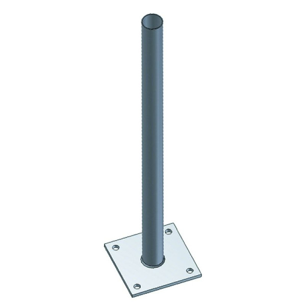 Stein HGS Rohrpfosten mit Fußplatte, 2500 mm, 60 mm, Stahlrohr, feuerverzinkt, Wandstärke: 2 mm, pf-s1250