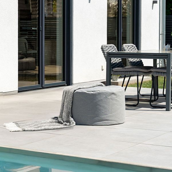 HOME DELUXE XXL Outdoor Sitzsack CLOUD Hocker, Hellgrau, 73158