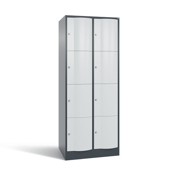 C+P XL-Schließfachschrank Resisto, 8 Fächer, H1950B772T640 mm, Anthrazit/Grau, 8470-273 S10048