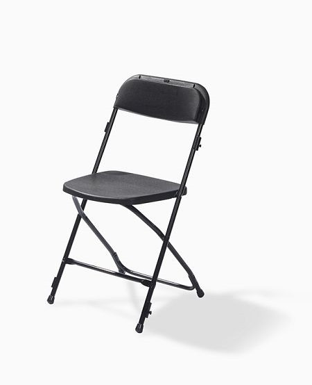 Feros Budget Klappstuhl schwarz/schwarz, klappbar und stapelbar, Stahlgestell, 43x45x80cm (BxTxH), 50160