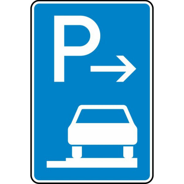 Stein HGS Parken auf Gehwegen ganz in Fahrtrichtung rechts (Ende) Nr. 315-67, 900x600mm /RA2/Flachform 3mm, 315-67-223