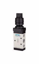 Riegler 5/2-Wegeventil, manuell betätigt, mit kurzem Drehhebel, monostabil, für Schalttafeleinbau, 116024