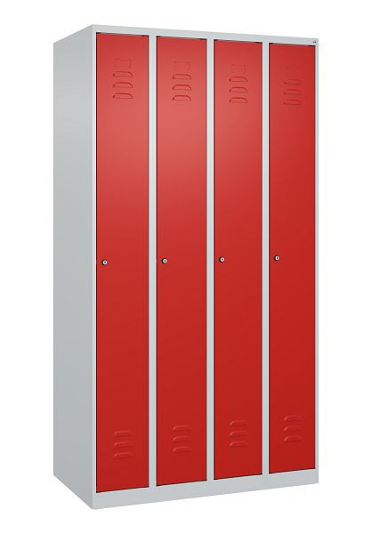 C+P Umkleidespind Classic PLUS, 4 Abteile, 1850x1000x500mm, 7035/3020, Zylinderschlösser, 080000-49 S10027