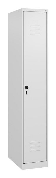 C+P Umkleidespind Classic PLUS mit Mitteltrennwand, 1700x300x500mm, 9016/9016, Drehriegel, 0800007-10F S10012