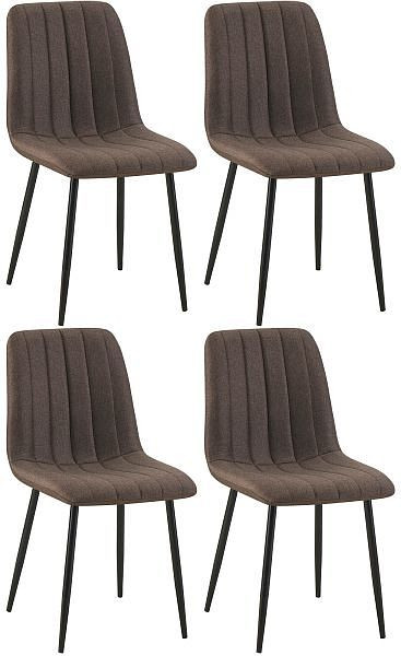 CLP 4er Set Stühle Dijon Stoff, braun, 320553, 4251756475710