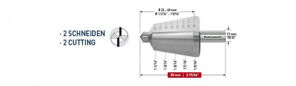 Karnasch Blechschälbohrer HSS-XE d=26-40mm, 213018