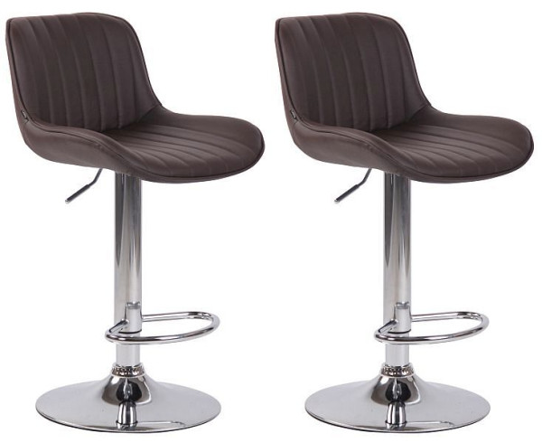 CLP Barhocker Lentini Kunstleder chrom, braun, VE: 2 Stück, 320498